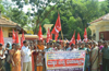 Aksharadasaho workers protest for better facilities